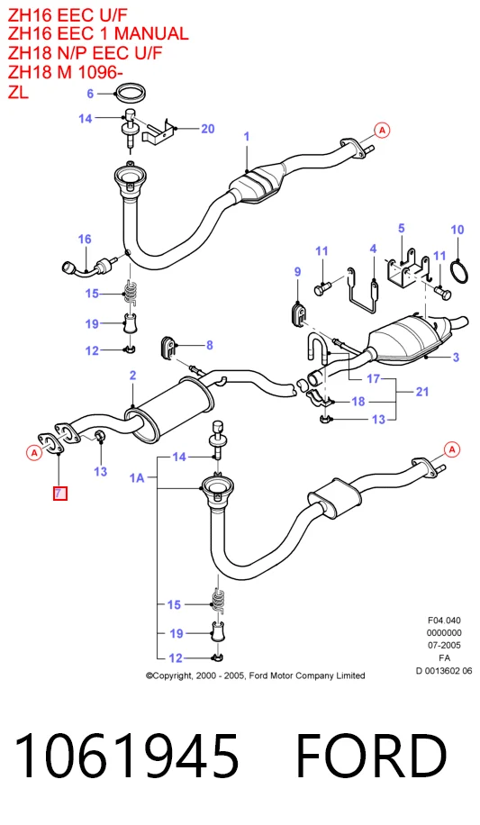 Junta de tubo de escape silenciador Land Rover CRC9328EVA