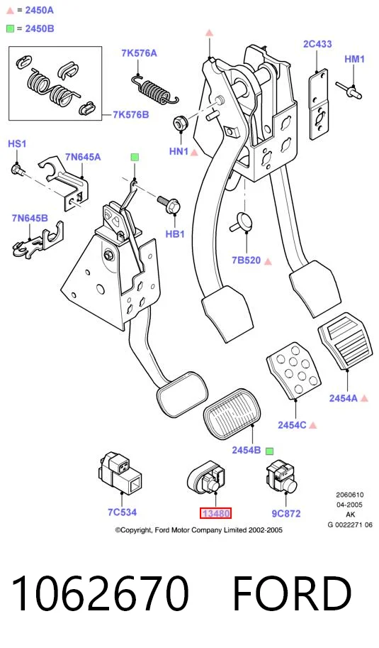 1062670 Ford Interruptor luces de freno