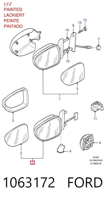Retrovisor izquierdo Volkswagen Sharan I