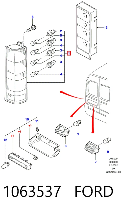 Piloto trasero derecho Ford Transit 4