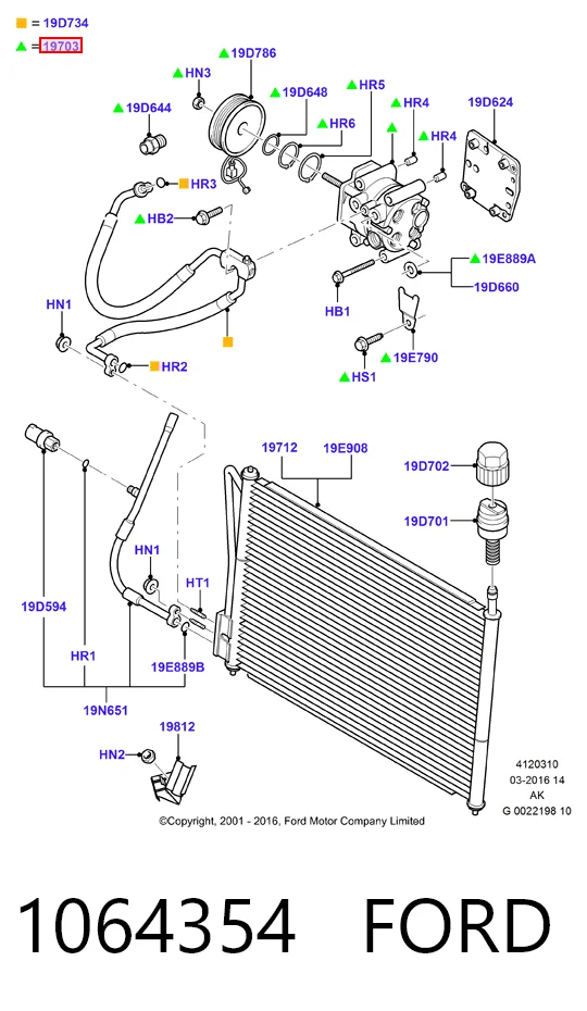 1064354 Ford Compresor climatizador