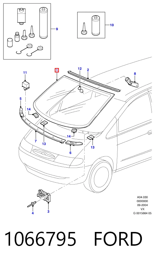 Luna delantera para Ford Galaxy  (WGR)