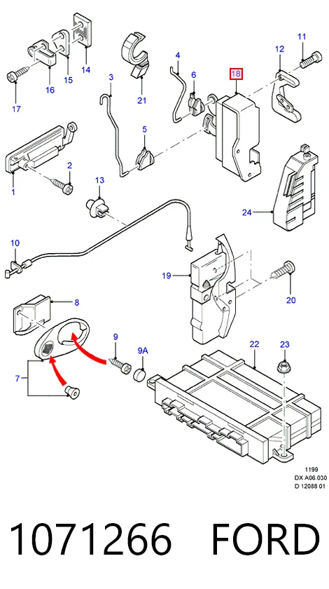 Cerradura de puerta para Ford Ka  RBT