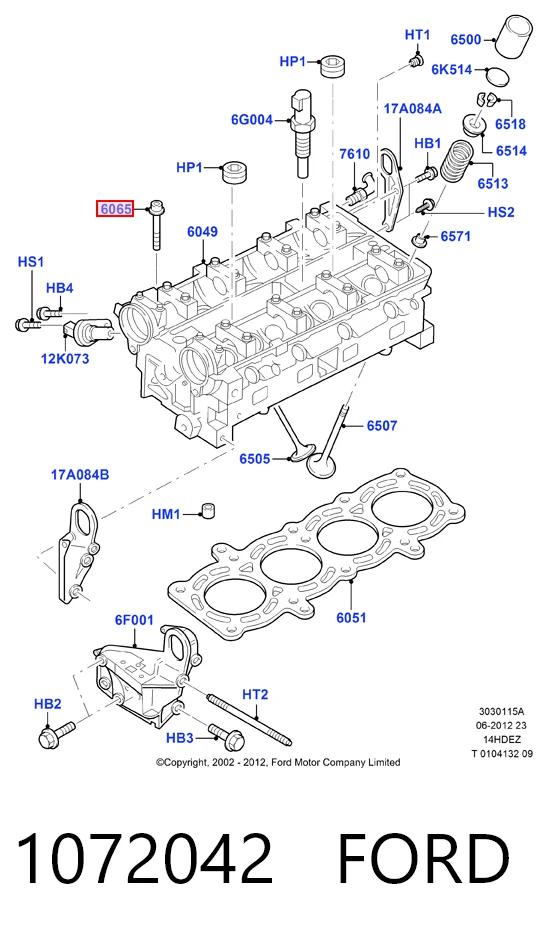  Tornillo culata Ford Ka 