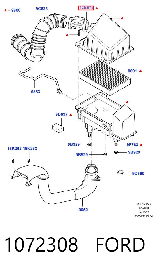 1072308 Ford Sensor de flujo de aire