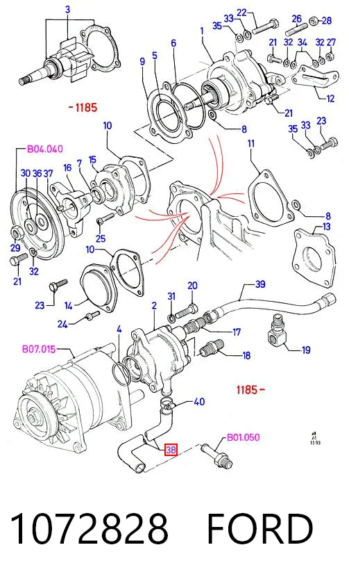 1072828 Ford Manguera del servofreno