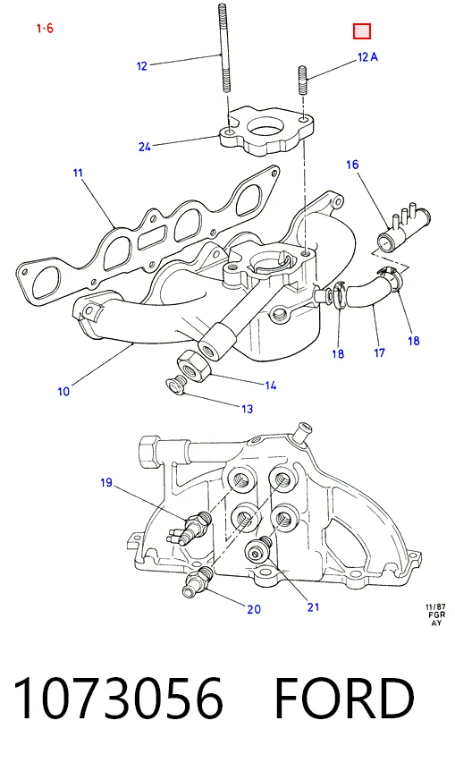 Junta de colector de escape Ford Escort III (AWA)