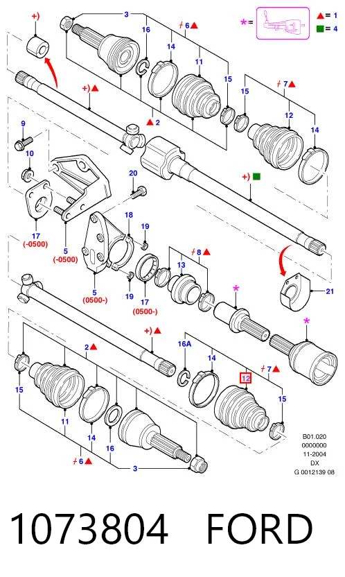 Fuelle, semieje delantero interior Ford Fiesta IV (JAS, JBS)