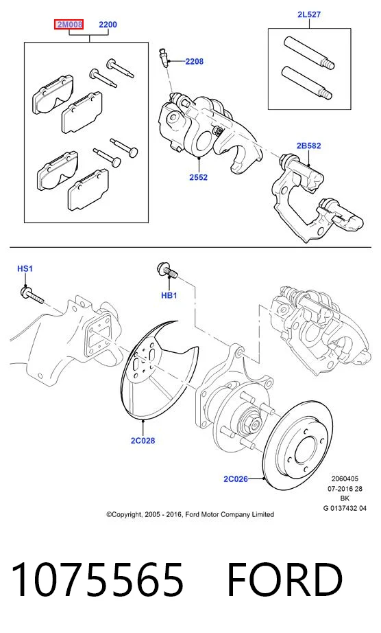 1075565 Ford Pastillas freno traseras
