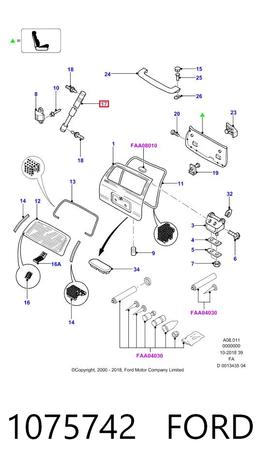 Comprar Amortiguador de la tapa del maletero Ford Escort  ANL a bajo precio