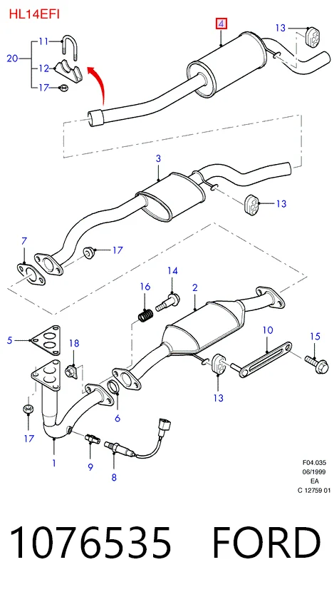 Silenciador trasero para Ford Escort V GAL