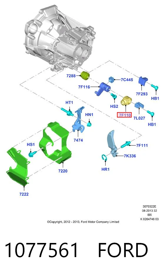 Fuelle de la palanca selectora de cambios 1077561 FORD