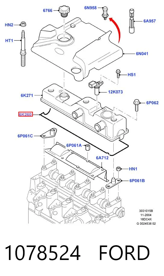 Junta tapa de balancines Ford Focus I (DFW)