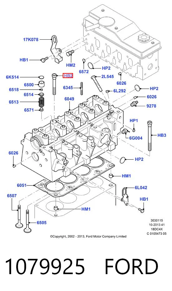 Tornillo de culata para Ford Fiesta IV (JAS, JBS)