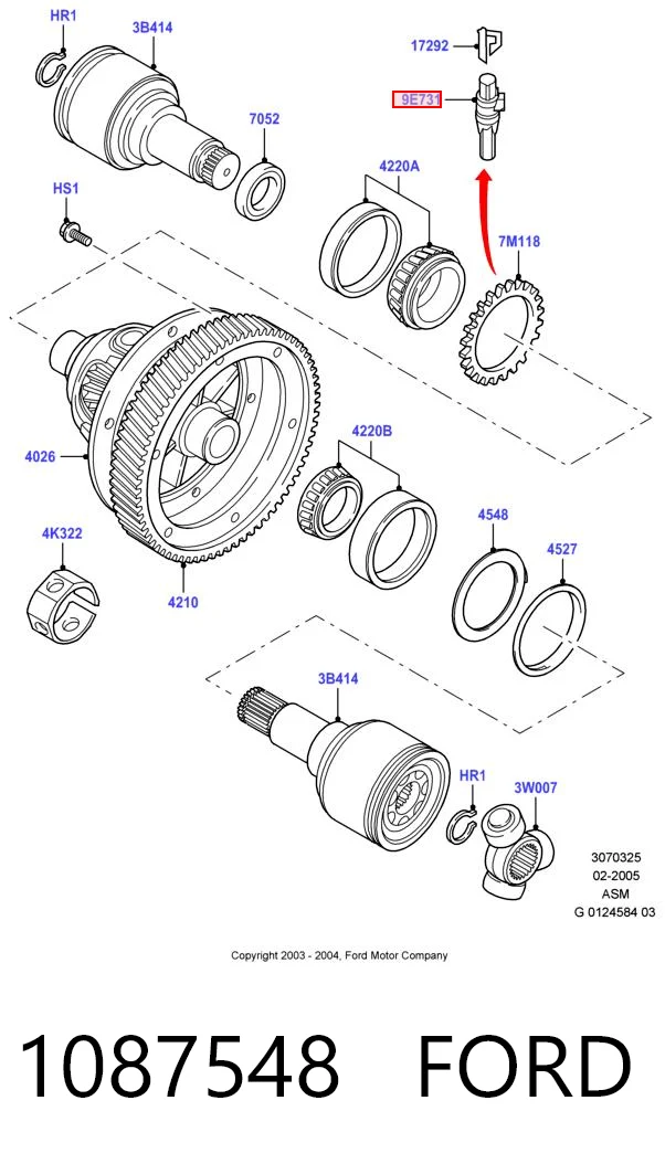 1087548 Ford Captador de velocidad