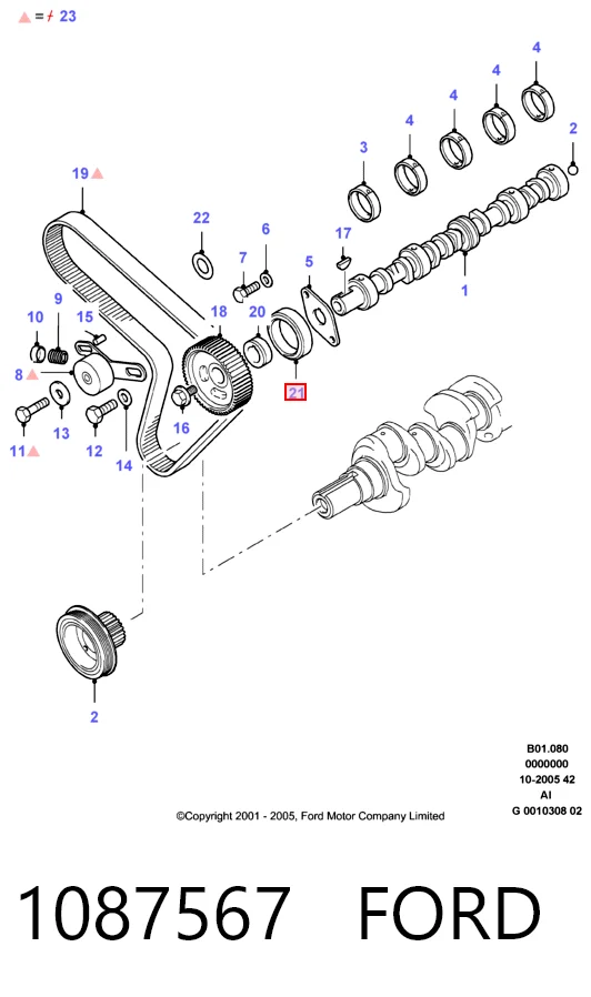 Retén de árbol de levas para Ford Transit IV E