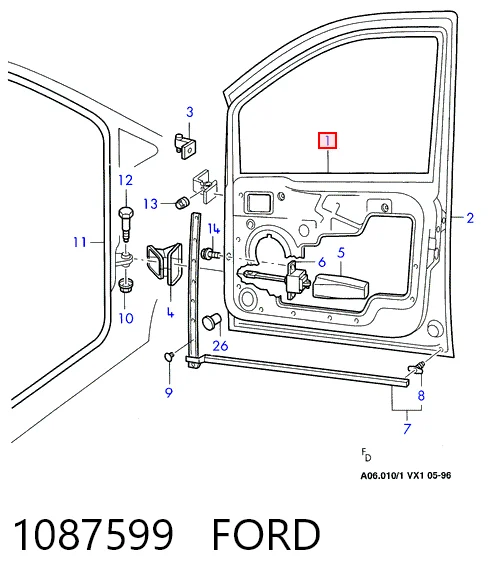 Puerta delantera para Ford Galaxy I VY WGR