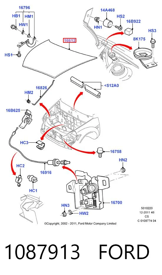 Capó del motor Ford Ka hatchback (RBT) (1996 - 2008) precio, desde 155,36 EUR