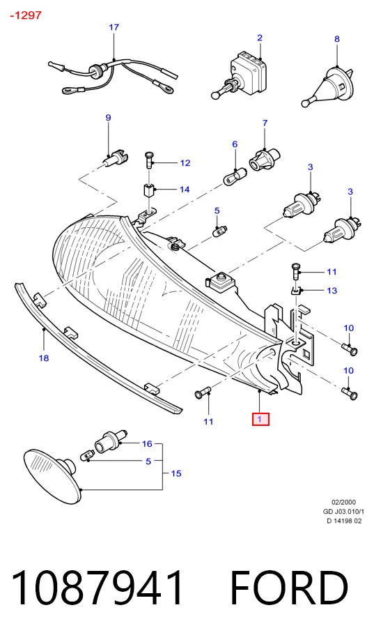 Faro Ford Mondeo II sedán (BFP) (1996 - 2000) precio, desde 45,01 EUR