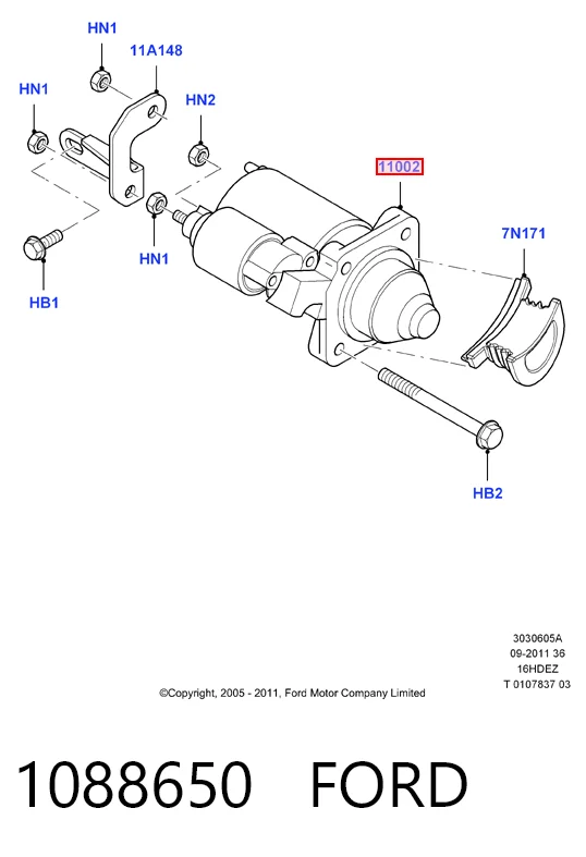 Motor de arranque 1088650 FORD