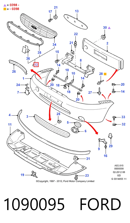 Rejilla delantera Ford Mondeo II sedán (BFP) (1996 - 2000) precio, desde 59,35 EUR
