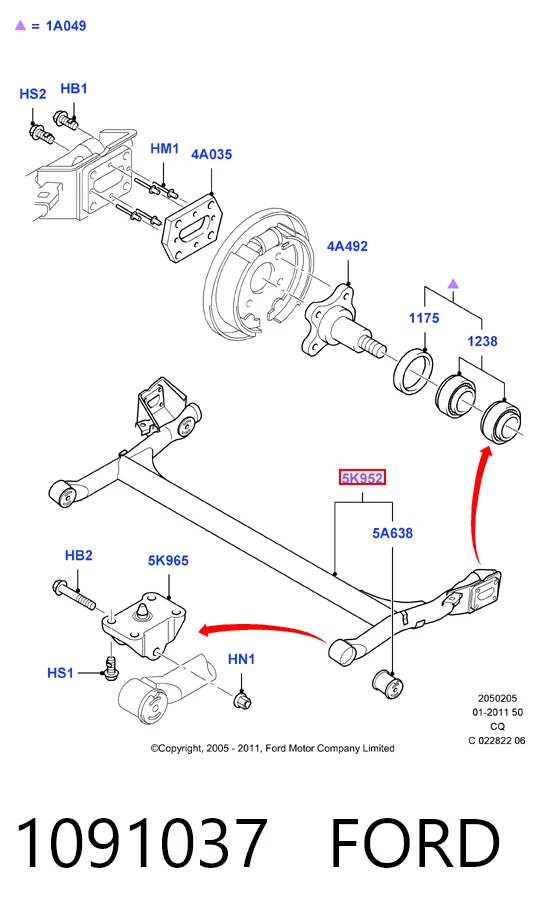 Subchasis trasero Ford Ka  (1996-2008)