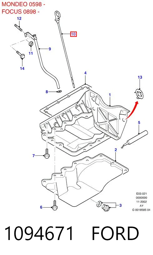 Medidor de aceite para Ford Mondeo II BFP