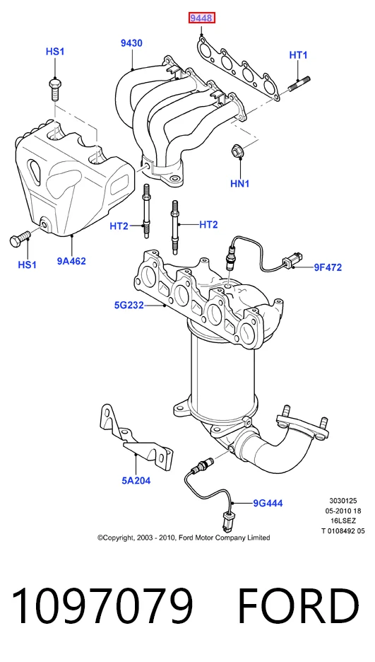 Junta colector escape Ford Ka hatchback (RBT) (1996 - 2008) precio, desde 6,75 EUR