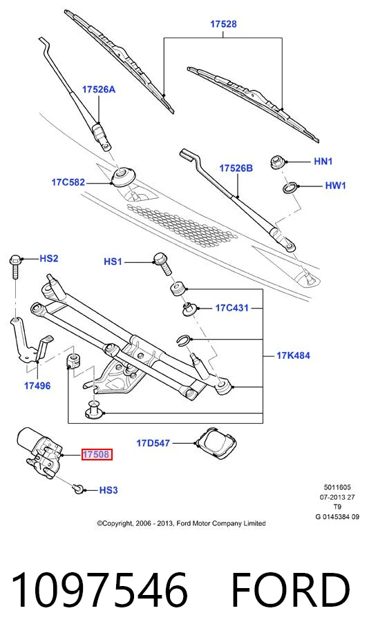 1097546 Ford Motor del limpiaparabrisas