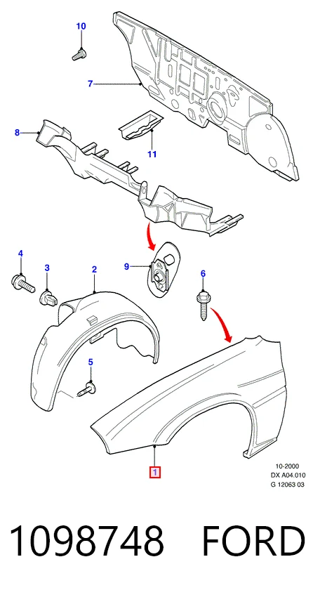 Comprar Aleta delantera izquierda Ford Fiesta  J5S, J3S a bajo precio