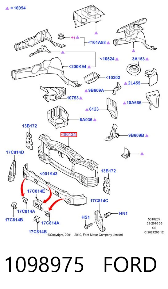 Comprar Panel de soporte del radiador y montaje de faros Ford Fiesta IV JAS, JBS a bajo precio