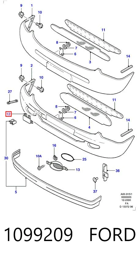 Comprar Tapa del enganche de remolcado delantera Ford Escort VII ALL
