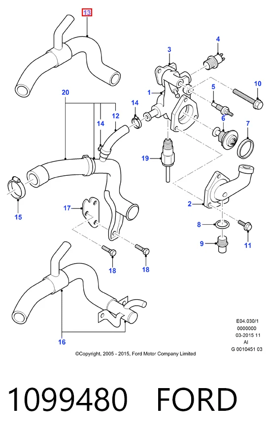 Manguito de radiador Ford Escort IV
