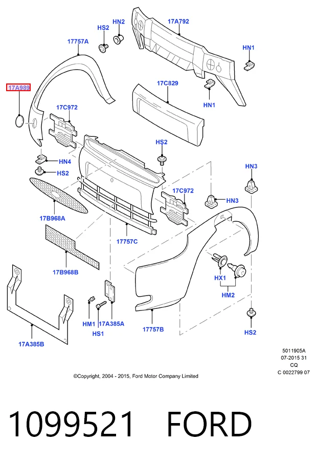 Tapa cubre gancho de remolque para parachoques delantera Ford Ka hatchback (RBT) (1996 - 2008) precio, desde 28,03 EUR