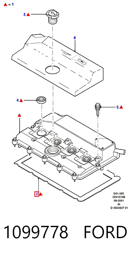  Junta tapa de balancines Ford Transit 5