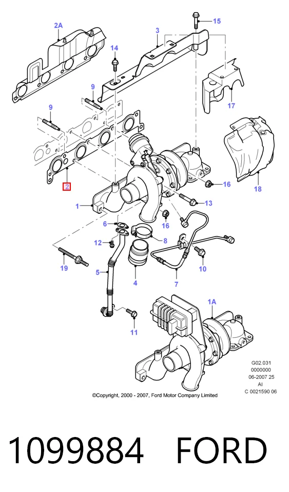 Junta de colector de escape Ford Transit V