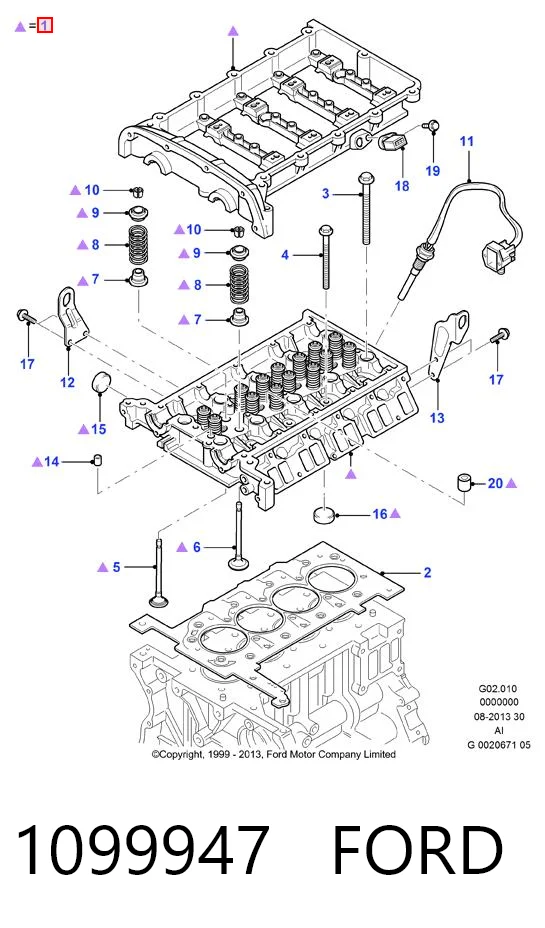 Culata 1099947 FORD