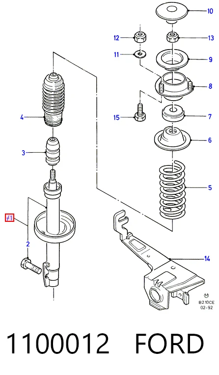 1100012 Ford Amortiguador frontal