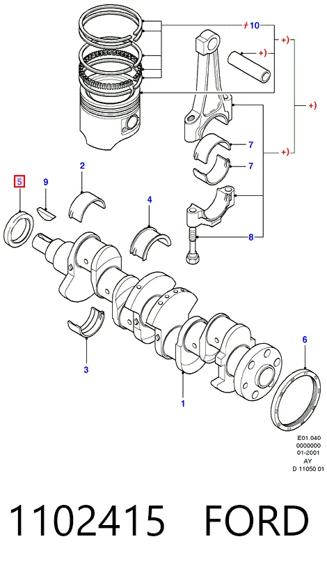 Retén del cigüeñal frontal para Land Rover Range Rover SPORT I L320