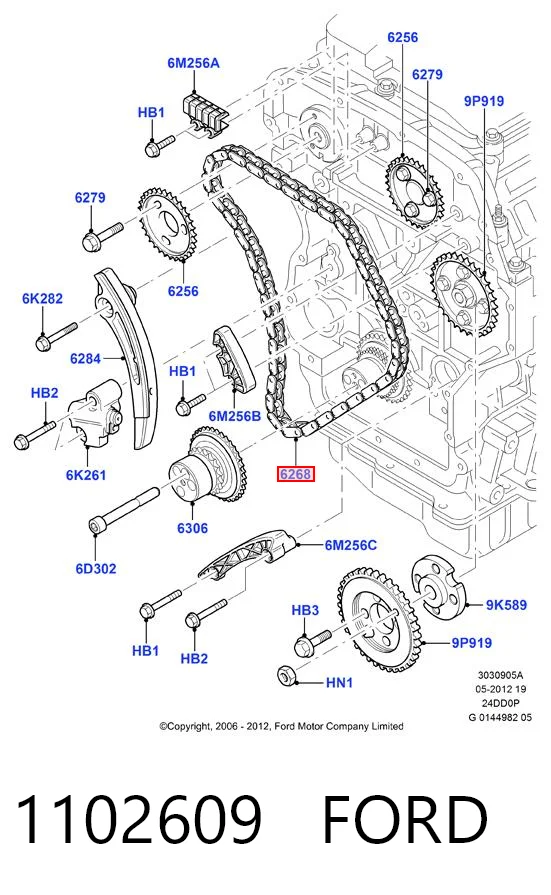 Comprar Cadena de distribución Ford Transit  V184/5 a bajo precio