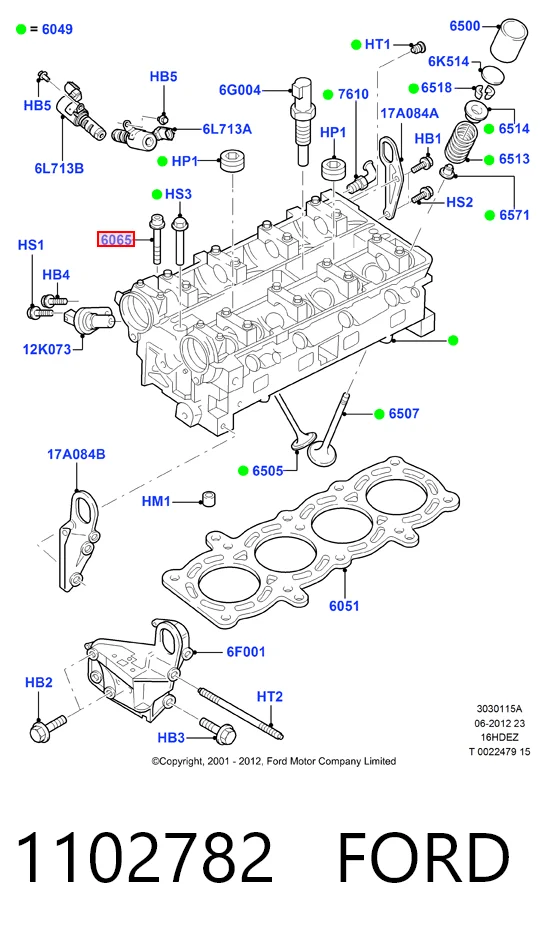 Pernos de culata para Ford Ka  UK, FK