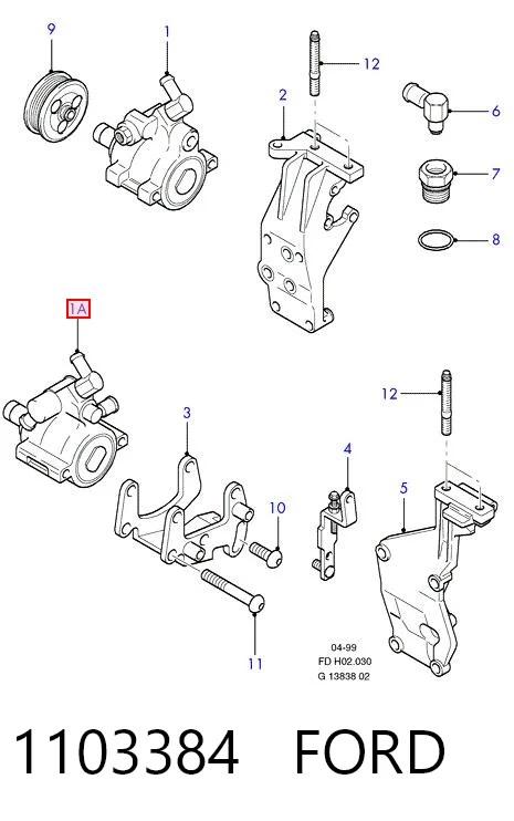 Bomba de dirección hidráulica Honda Accord IV