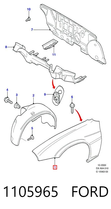 Aleta delantera izquierda Ford Fiesta COURIER furgoneta (J5S, J3S) (1996 - 2002) precio, desde 60,39 EUR