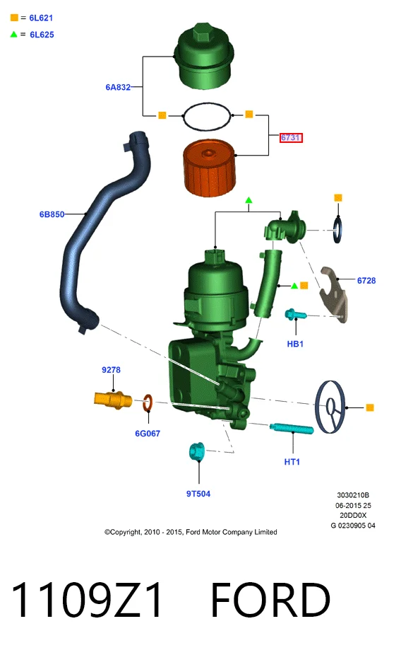 1109Z1 Ford Filtro aceite