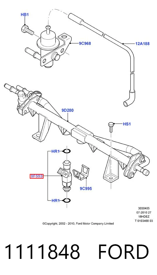 1111848 Ford Inyector de combustible