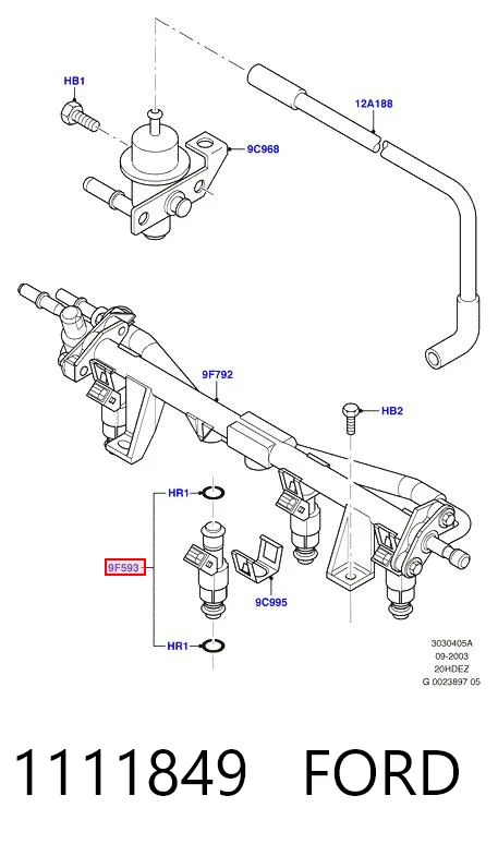 Inyector de combustible 1111849 FORD