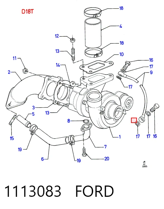 Junta de colector de escape Ford Orion II
