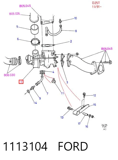 Turbo para motor para Ford Transit IV E