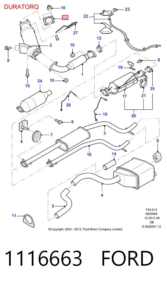 Junta de escape para Ford Transit V184/5