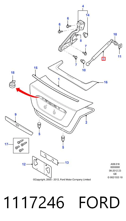 1117246 Ford Amortiguador de porton